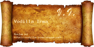 Vodilla Irma névjegykártya
